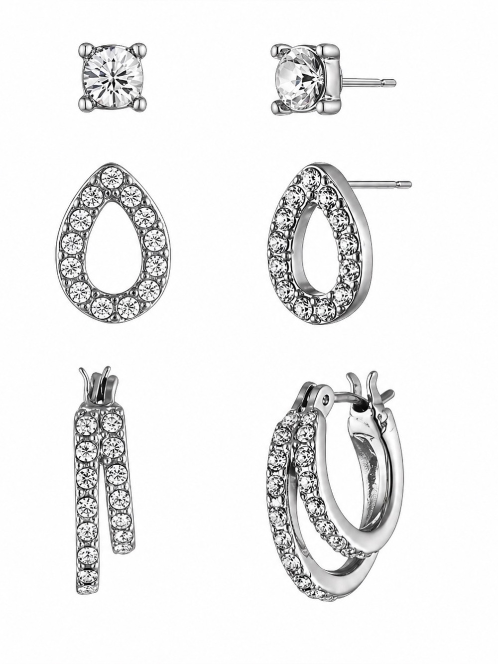 Givenchy Silver tone 3 Pair earrings